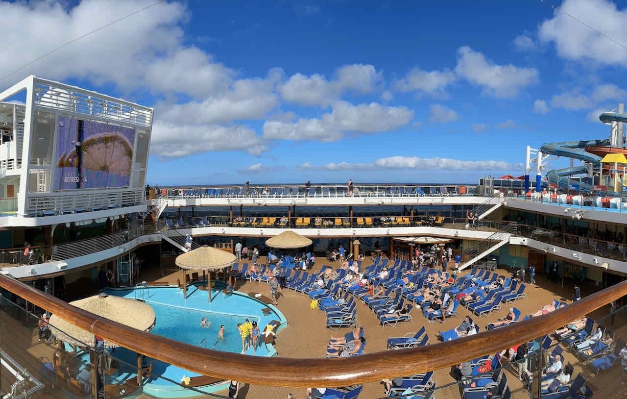 Cruise ship pool deck in the Caribbean